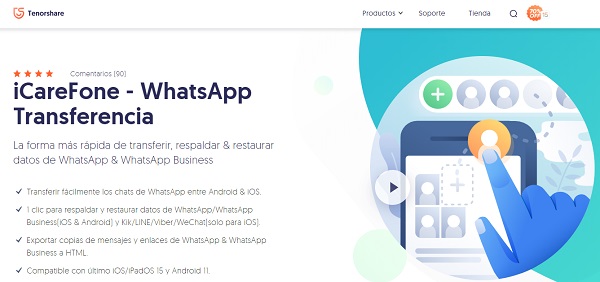 Crear una copia de seguridad de WhatsApp utilizando iCareFone for WhatsApp Transfer